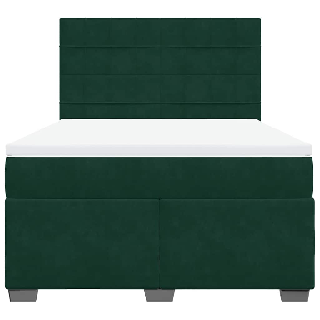 Sommier à lattes de lit et matelas Vert foncé 140x190cm Velours - XIOS