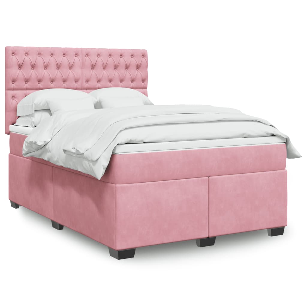 Sommier à lattes de lit avec matelas Rose 140x190 cm Velours - XIOS