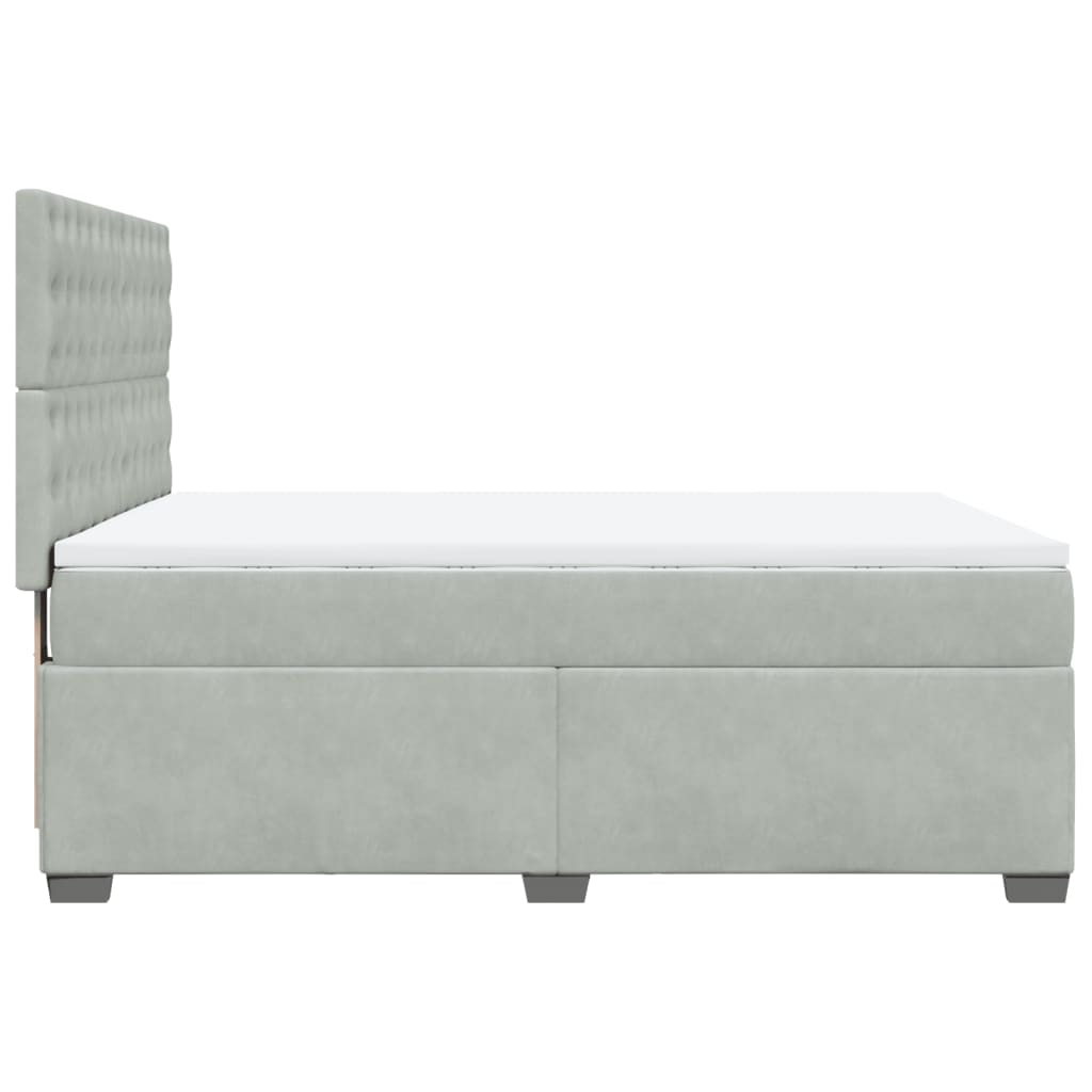 Sommier à lattes de lit et matelas Gris clair 140x190cm Velours - XIOS