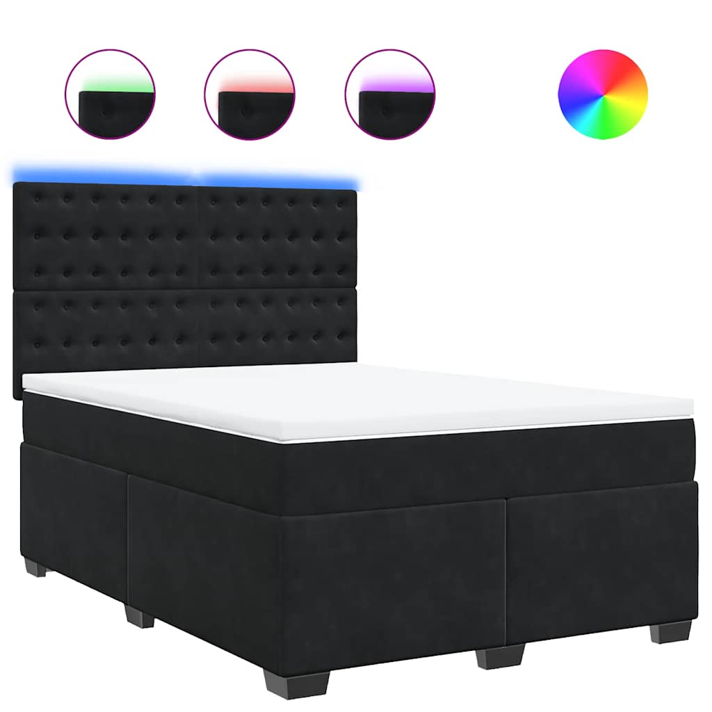 Sommier à lattes de lit avec matelas Noir 140x190 cm Velours - XIOS