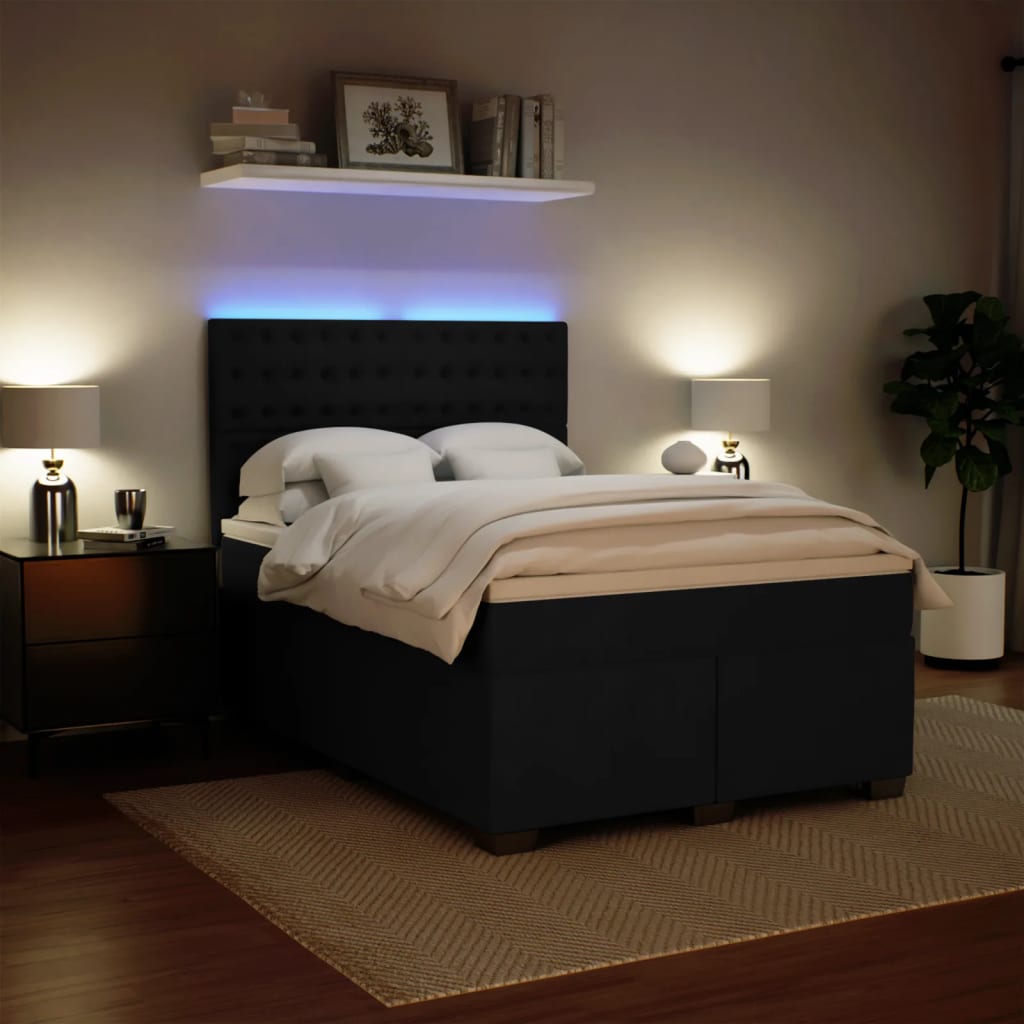 Sommier à lattes de lit avec matelas Noir 140x190 cm Velours - XIOS