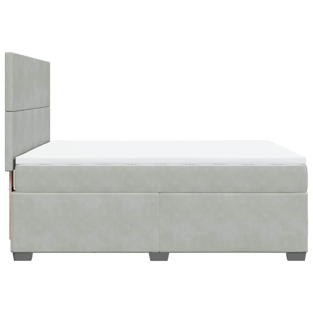 Sommier à lattes de lit et matelas Gris clair 140x200cm Velours - XIOS
