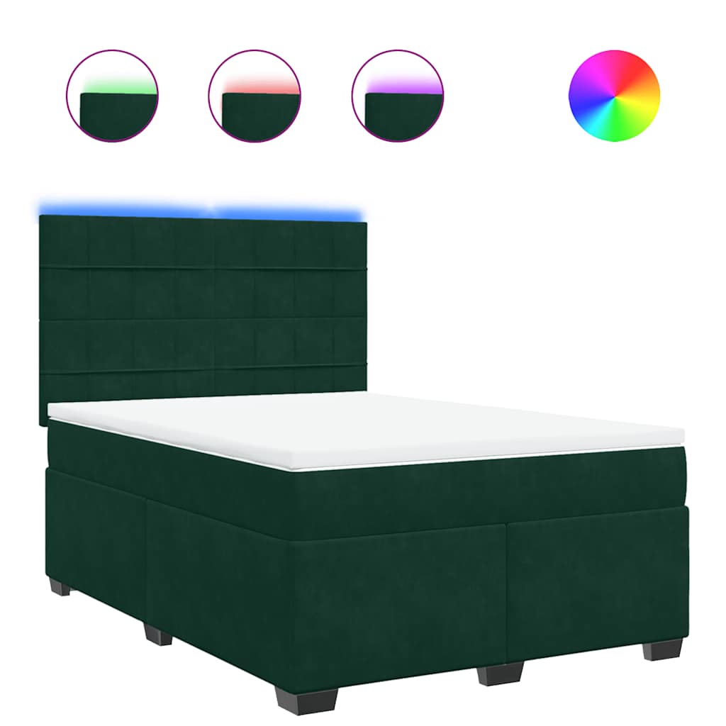 Sommier à lattes de lit et matelas Vert foncé 140x200cm Velours - XIOS