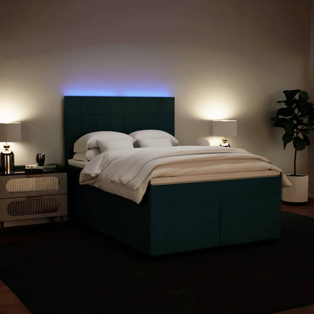 Sommier à lattes de lit et matelas Vert foncé 140x200cm Velours - XIOS