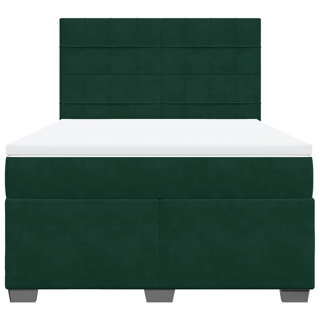 Sommier à lattes de lit et matelas Vert foncé 140x200cm Velours - XIOS