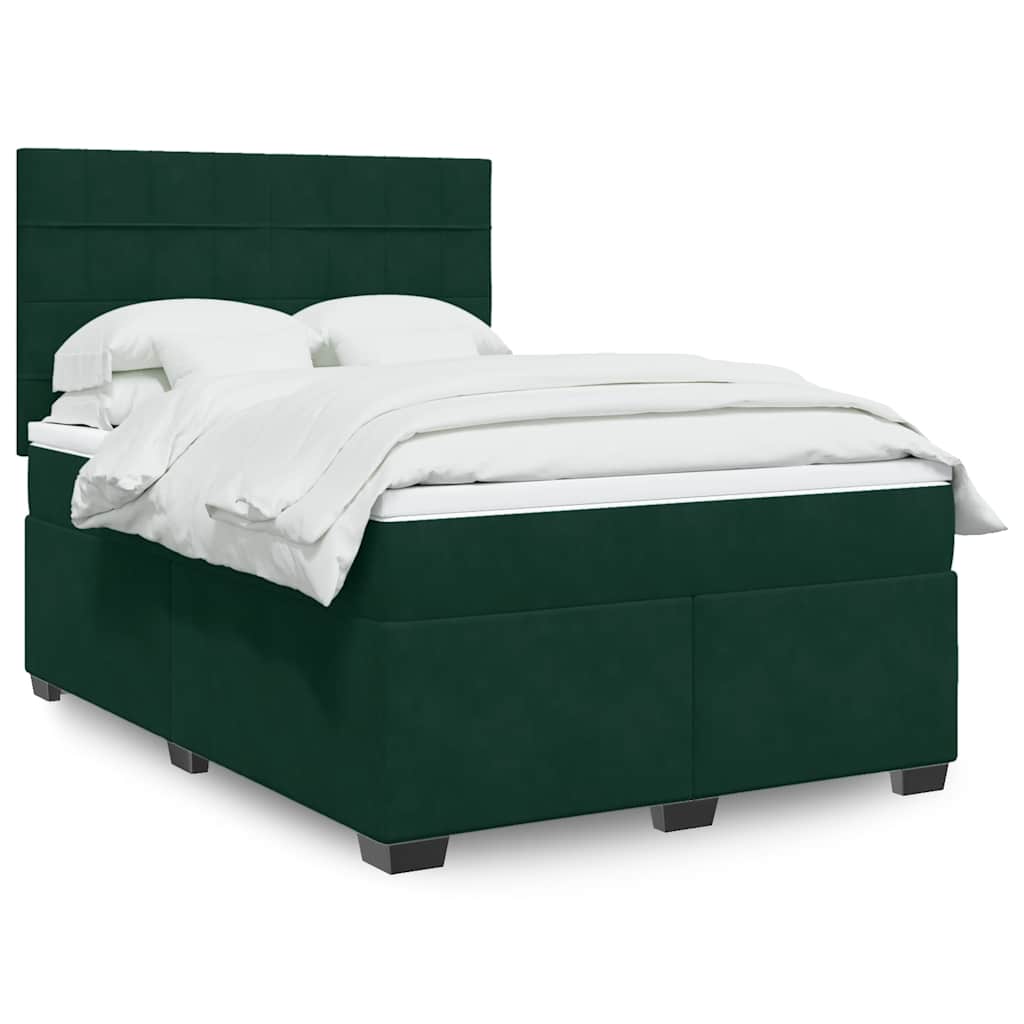 Sommier à lattes de lit et matelas Vert foncé 140x200cm Velours - XIOS
