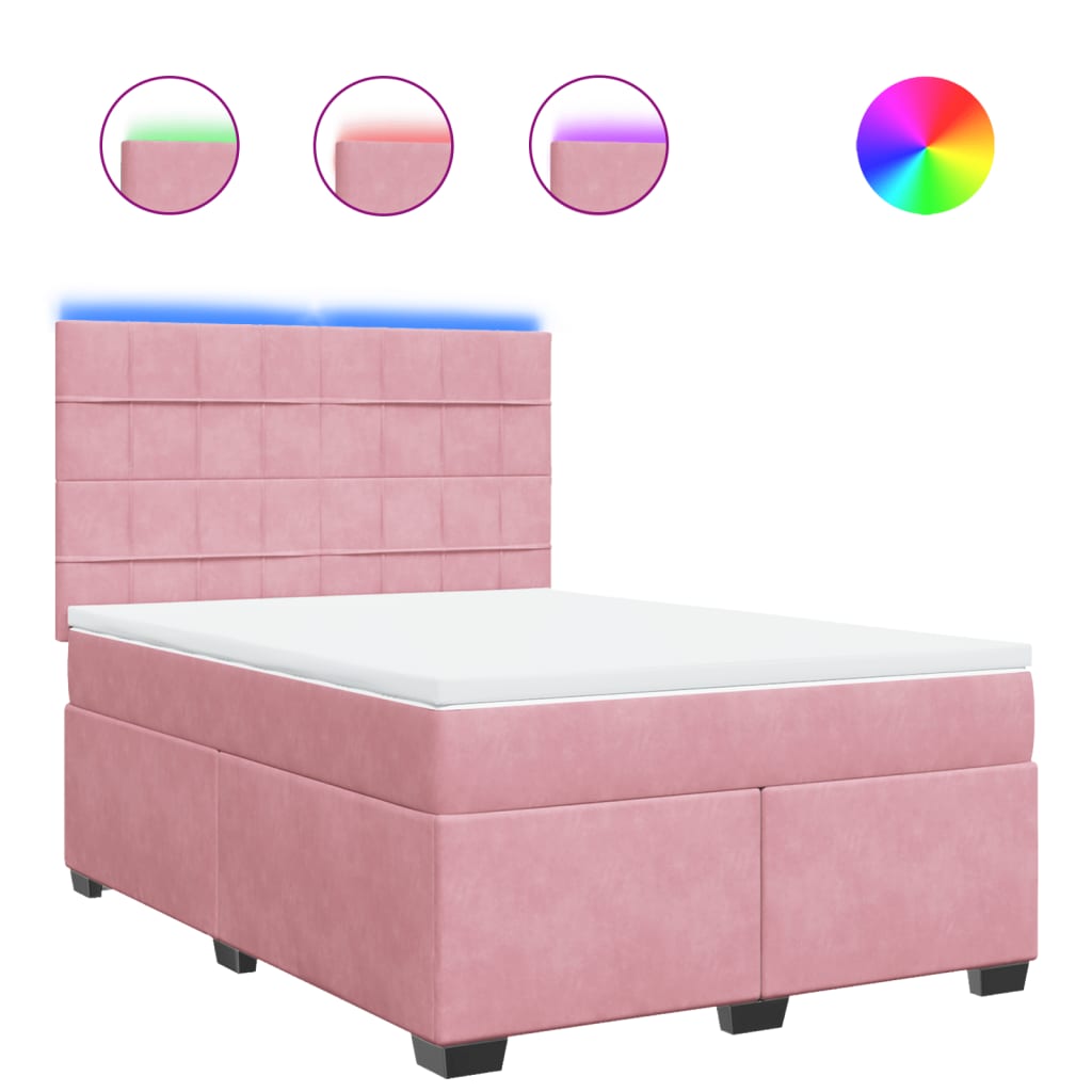 Sommier à lattes de lit avec matelas Rose 140x200 cm Velours - XIOS