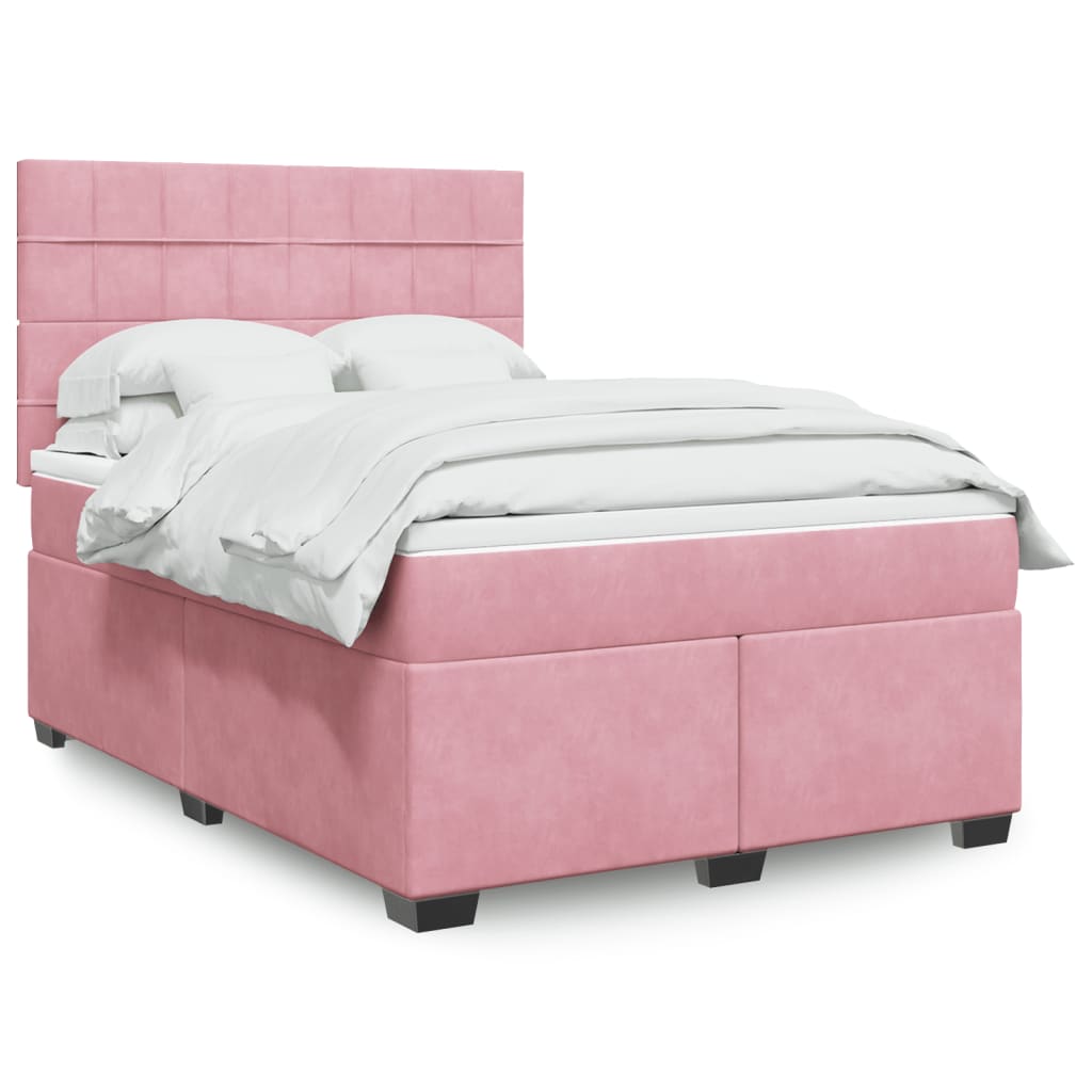 Sommier à lattes de lit avec matelas Rose 140x200 cm Velours - XIOS