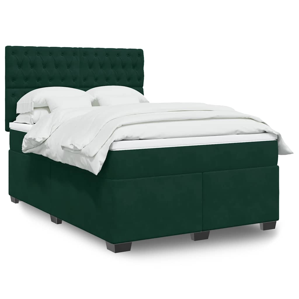 Sommier à lattes de lit et matelas Vert foncé 140x200cm Velours - XIOS