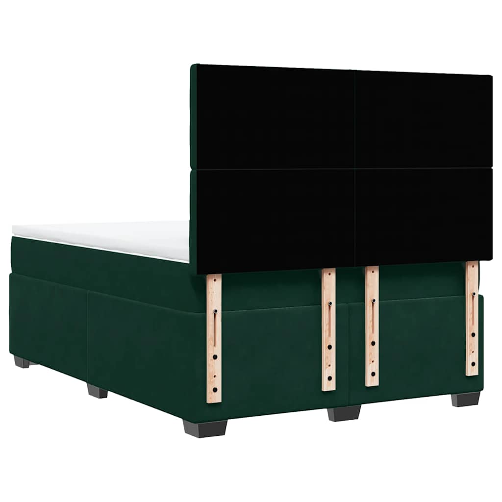 Sommier à lattes de lit et matelas Vert foncé 140x200cm Velours