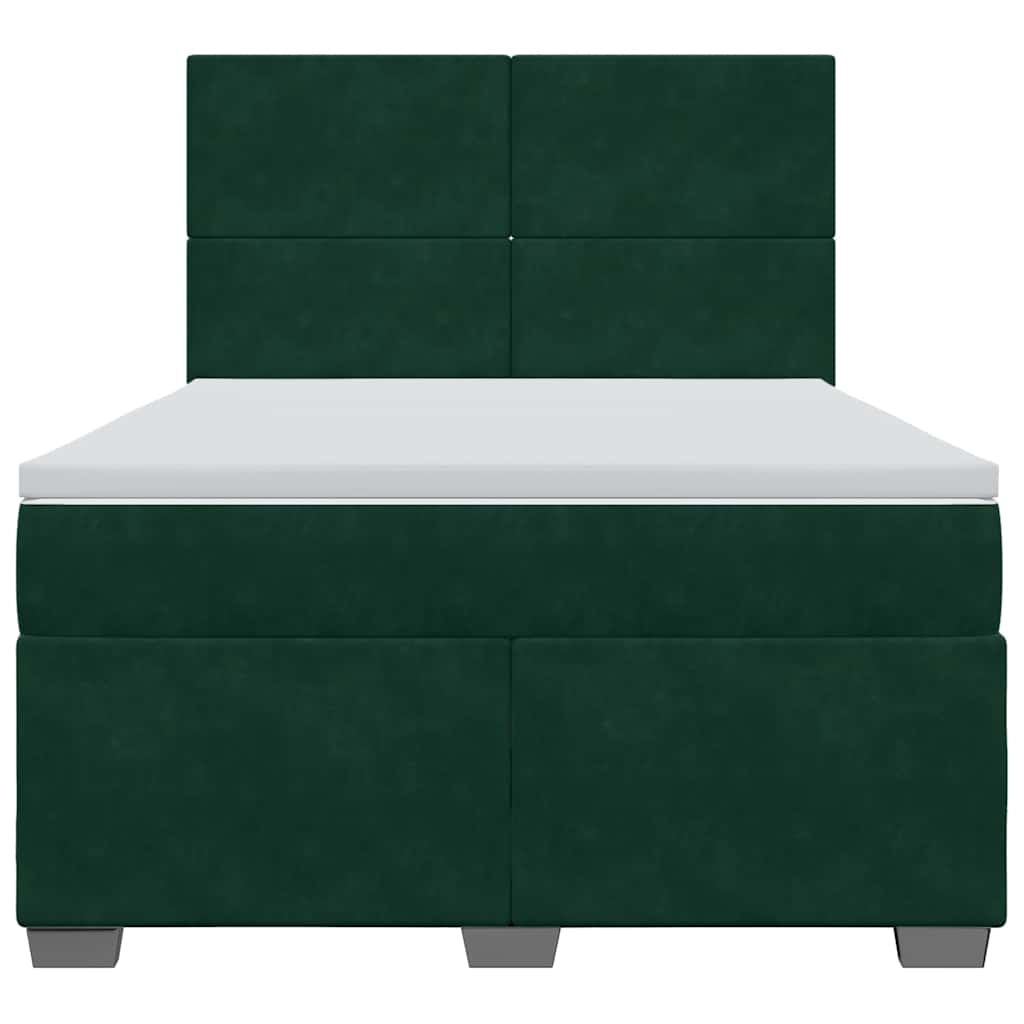 Sommier à lattes de lit et matelas Vert foncé 160x200cm Velours - XIOS