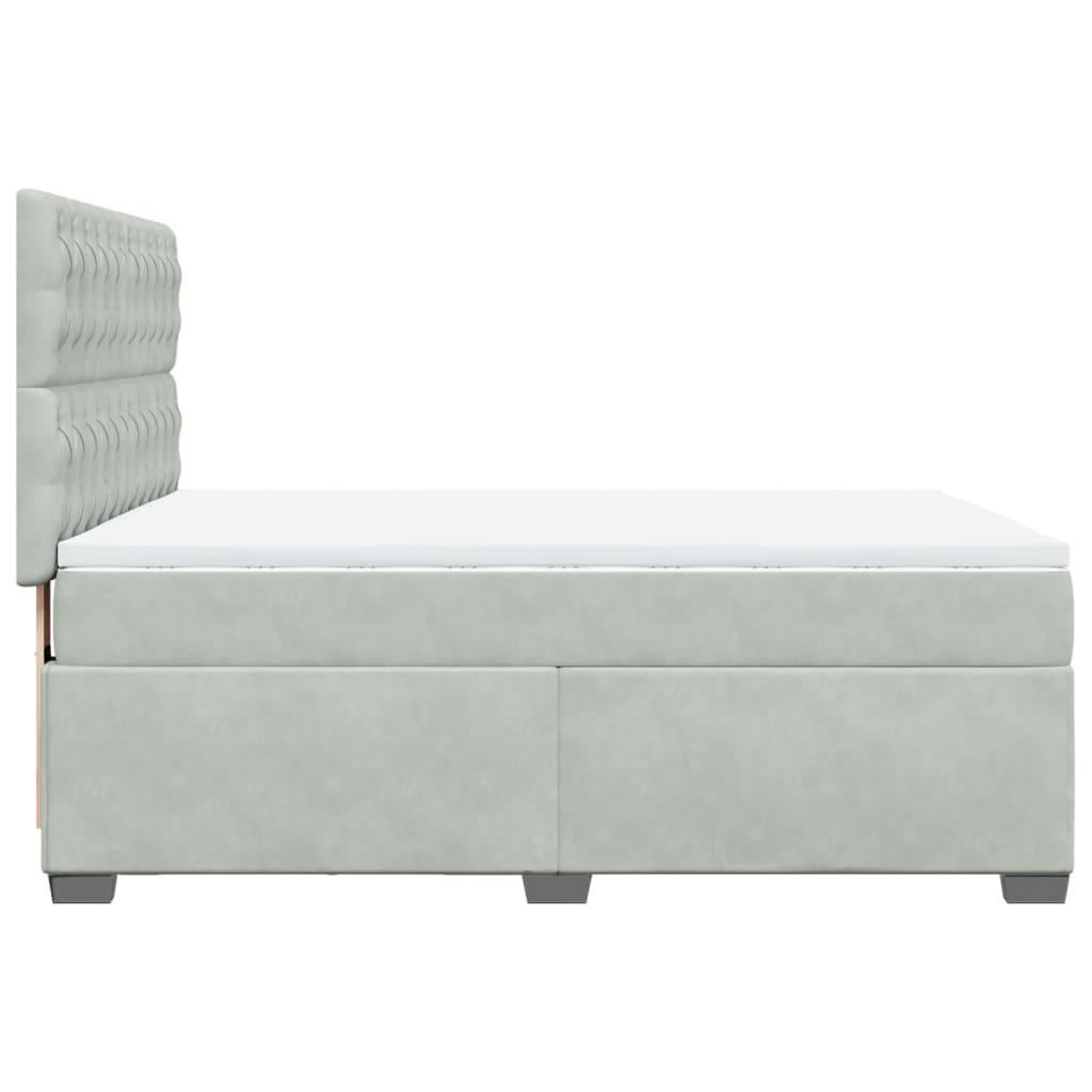 Sommier à lattes de lit et matelas Gris clair 160x200cm Velours - XIOS