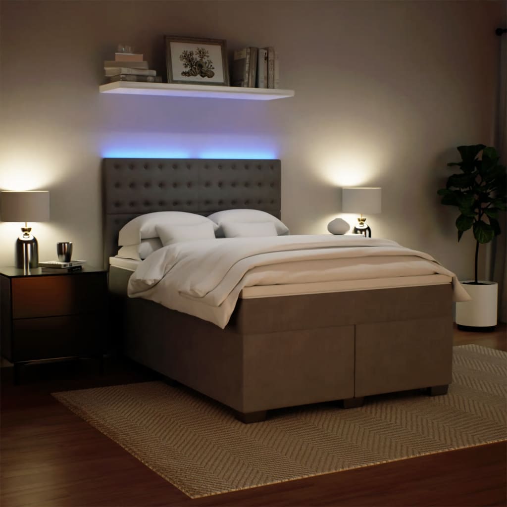Sommier à lattes de lit et matelas Gris clair 160x200cm Velours - XIOS