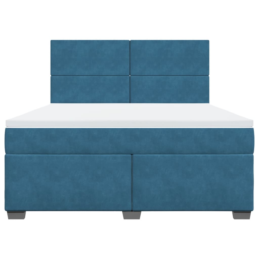 Sommier à lattes de lit et matelas bleu 180x200 cm velours - XIOS