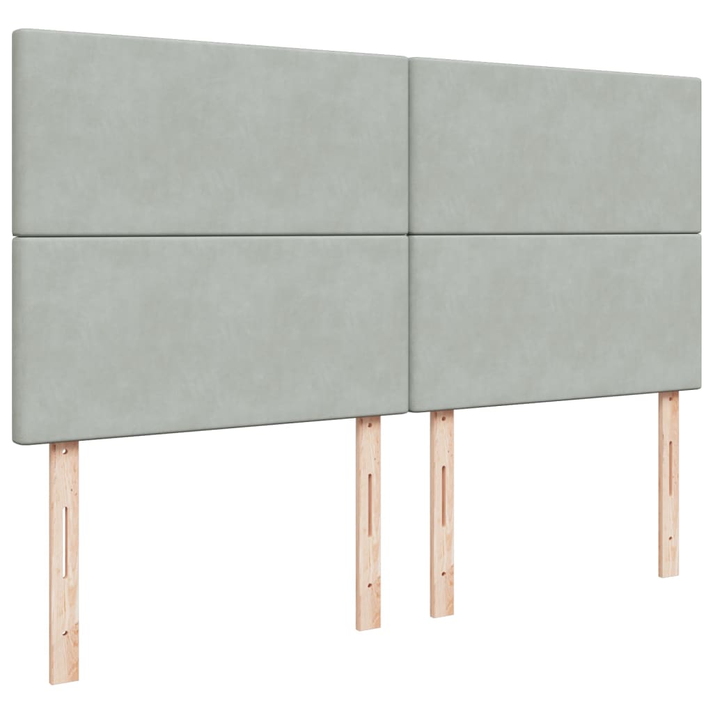 Sommier à lattes de lit et matelas Gris clair 200x200cm Velours - XIOS