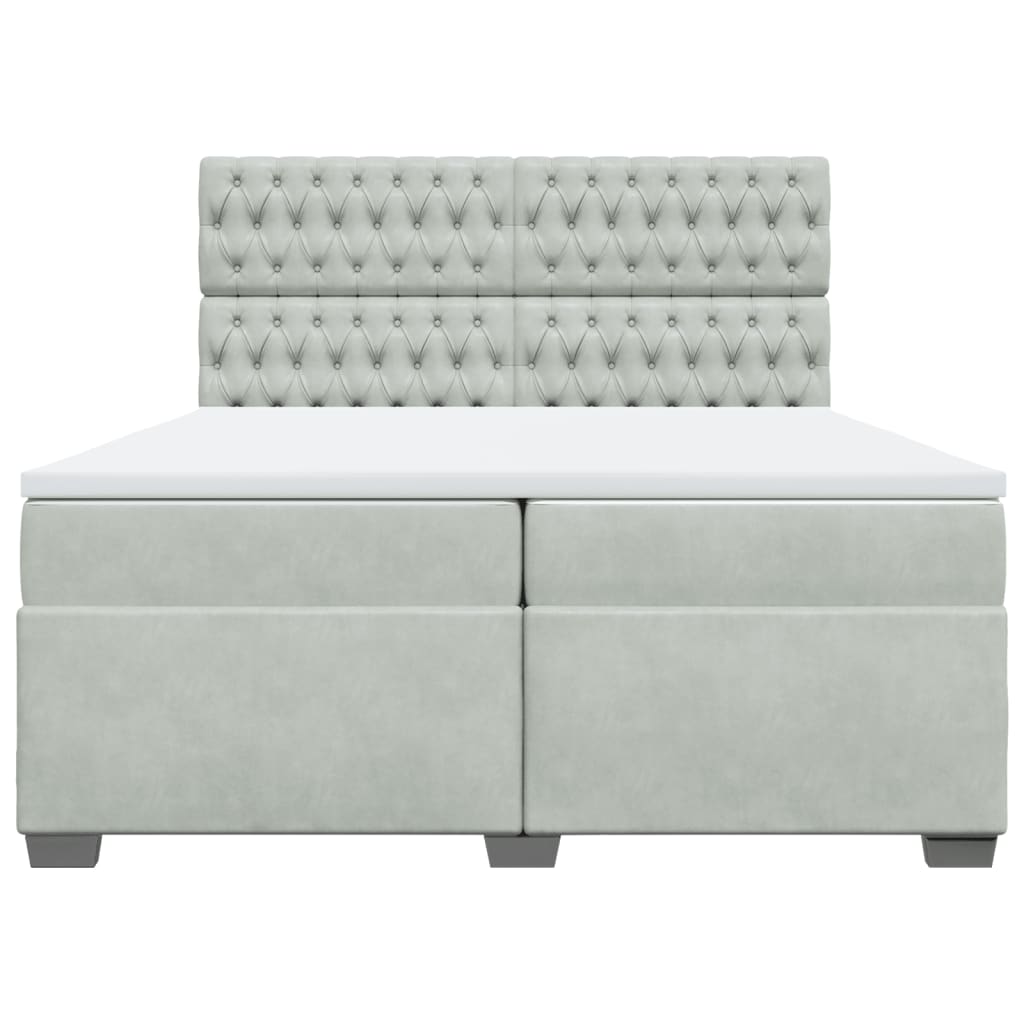 Sommier à lattes de lit et matelas Gris clair 200x200cm Velours - XIOS