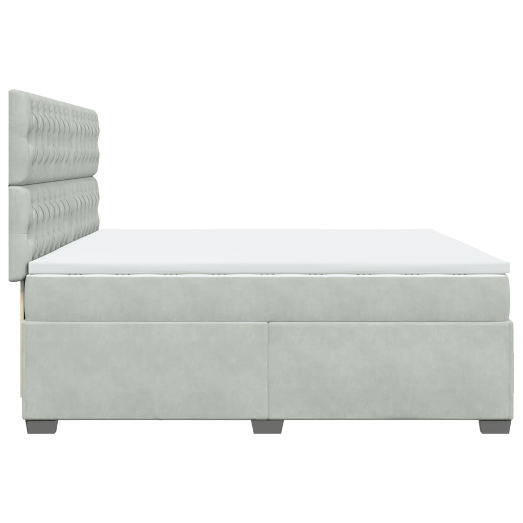Sommier à lattes de lit et matelas Gris clair 200x200cm Velours - XIOS
