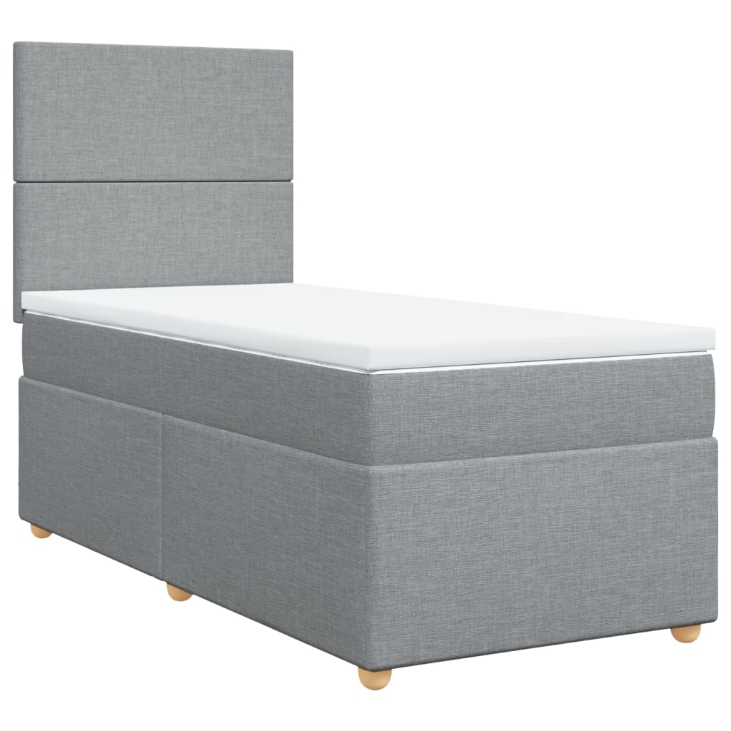 Sommier à lattes de lit avec matelas gris clair 80x200 cm tissu - XIOS