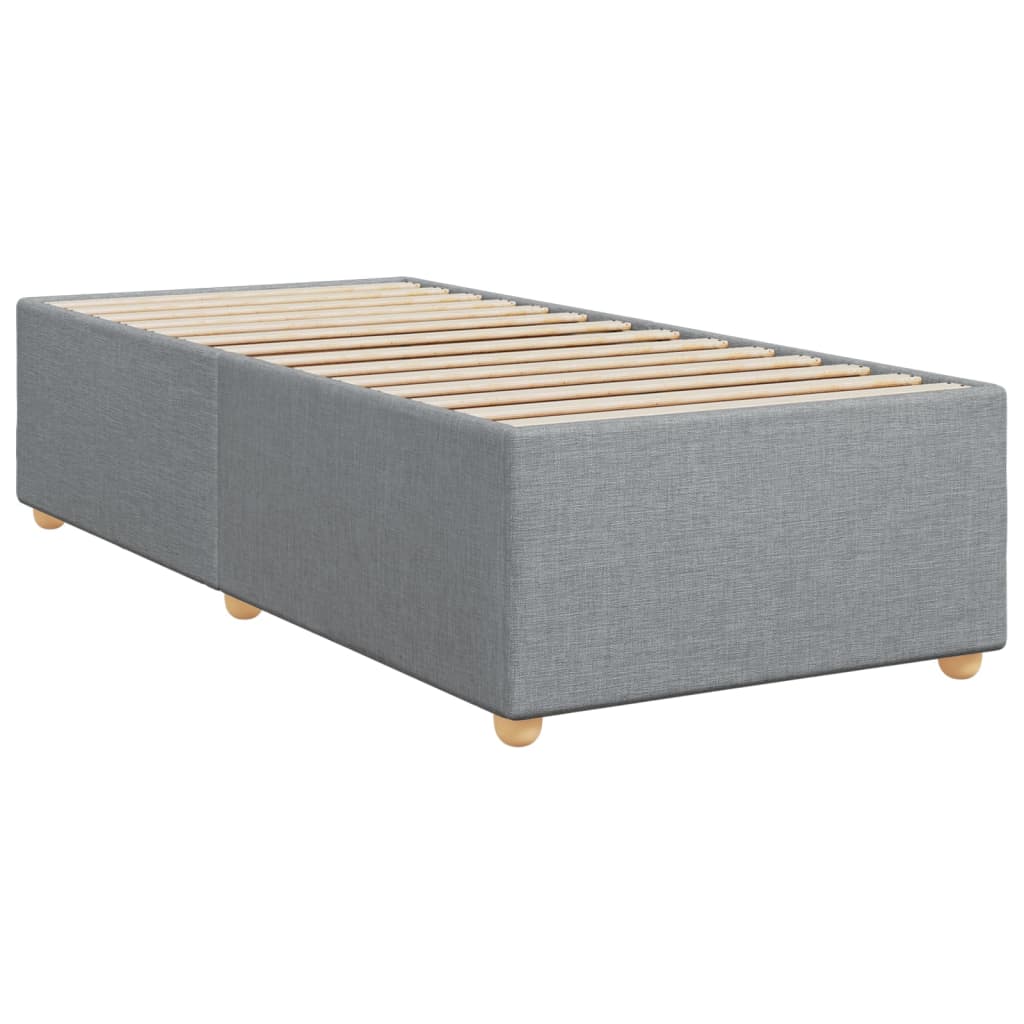 Sommier à lattes de lit avec matelas gris clair 80x200 cm tissu - XIOS