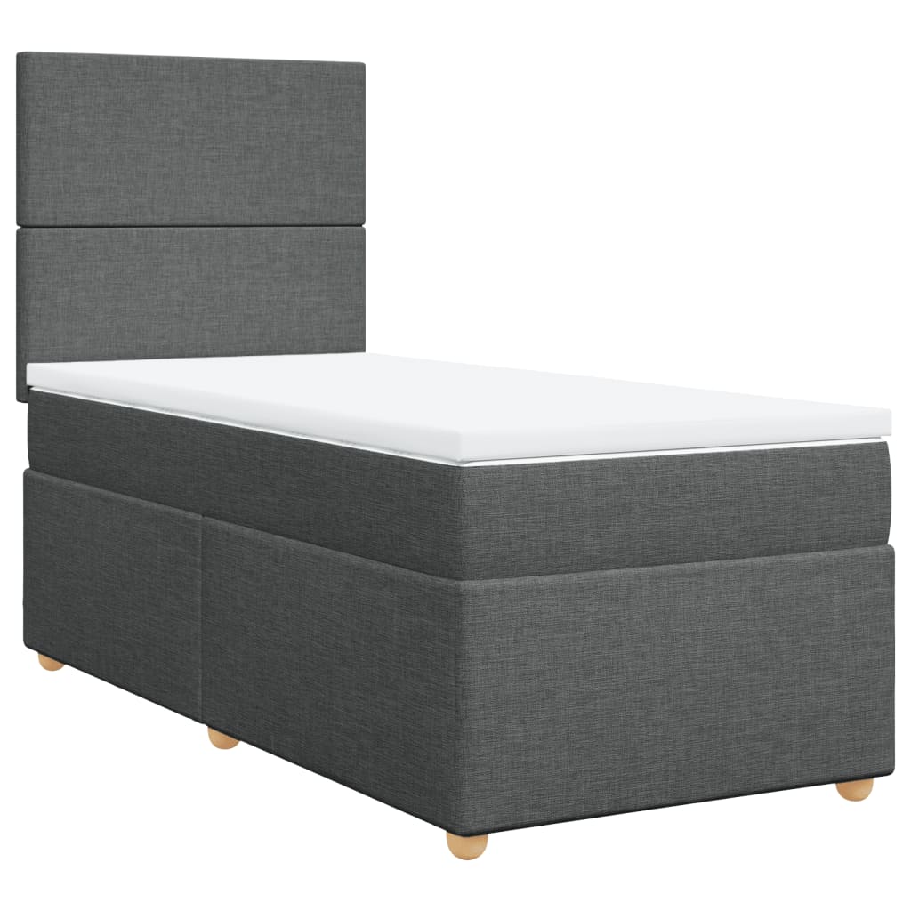 Sommier à lattes de lit avec matelas Gris foncé 80x200 cm Tissu - XIOS