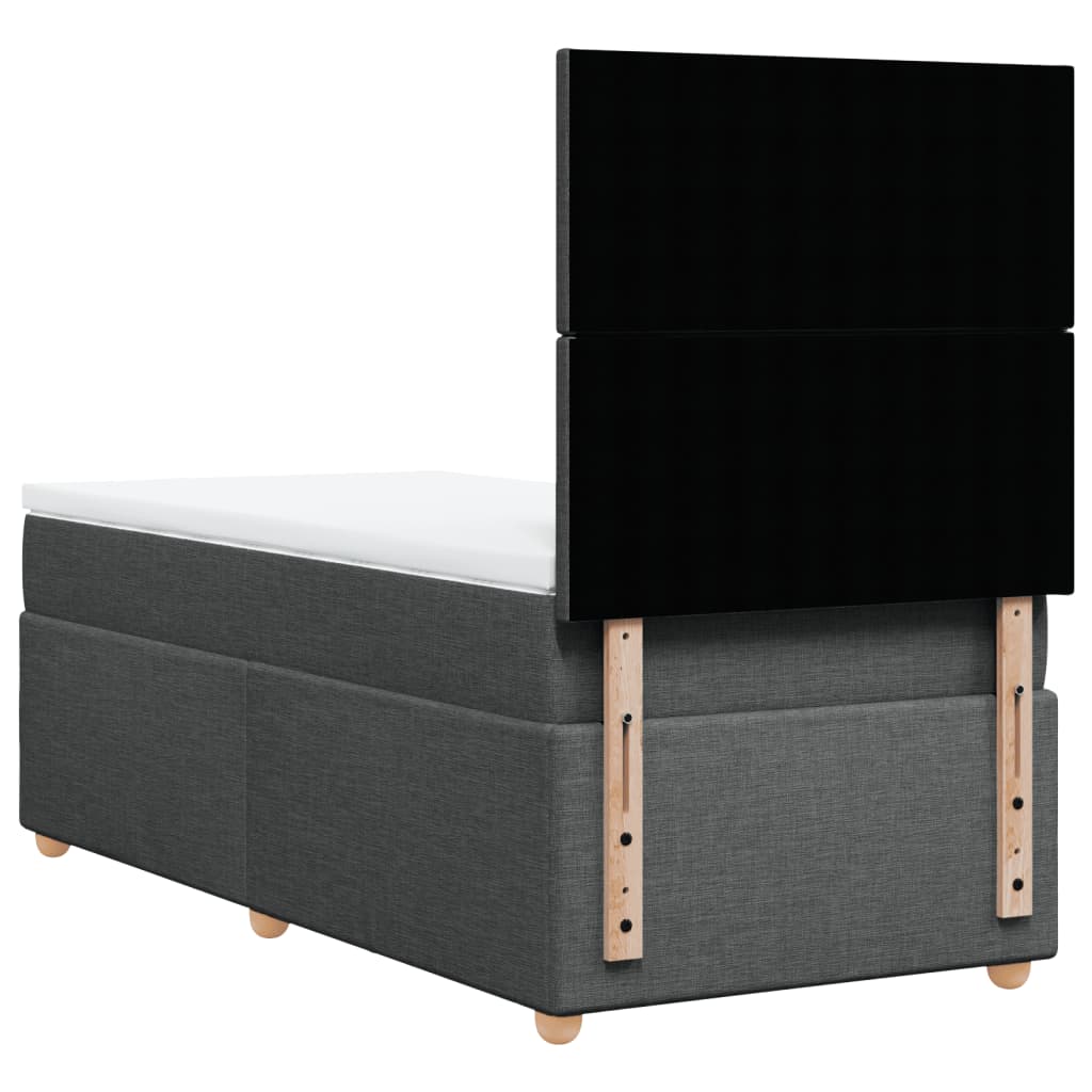 Sommier à lattes de lit avec matelas Gris foncé 80x200 cm Tissu - XIOS