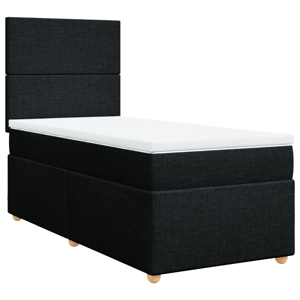 Sommier à lattes de lit et matelas Noir 80x200 cm Tissu - XIOS