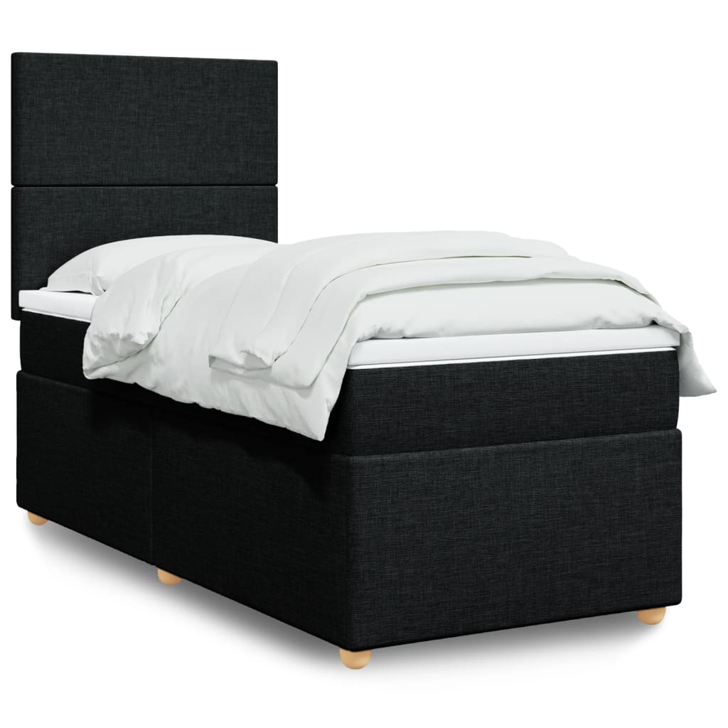 Sommier à lattes de lit et matelas Noir 80x200 cm Tissu - XIOS