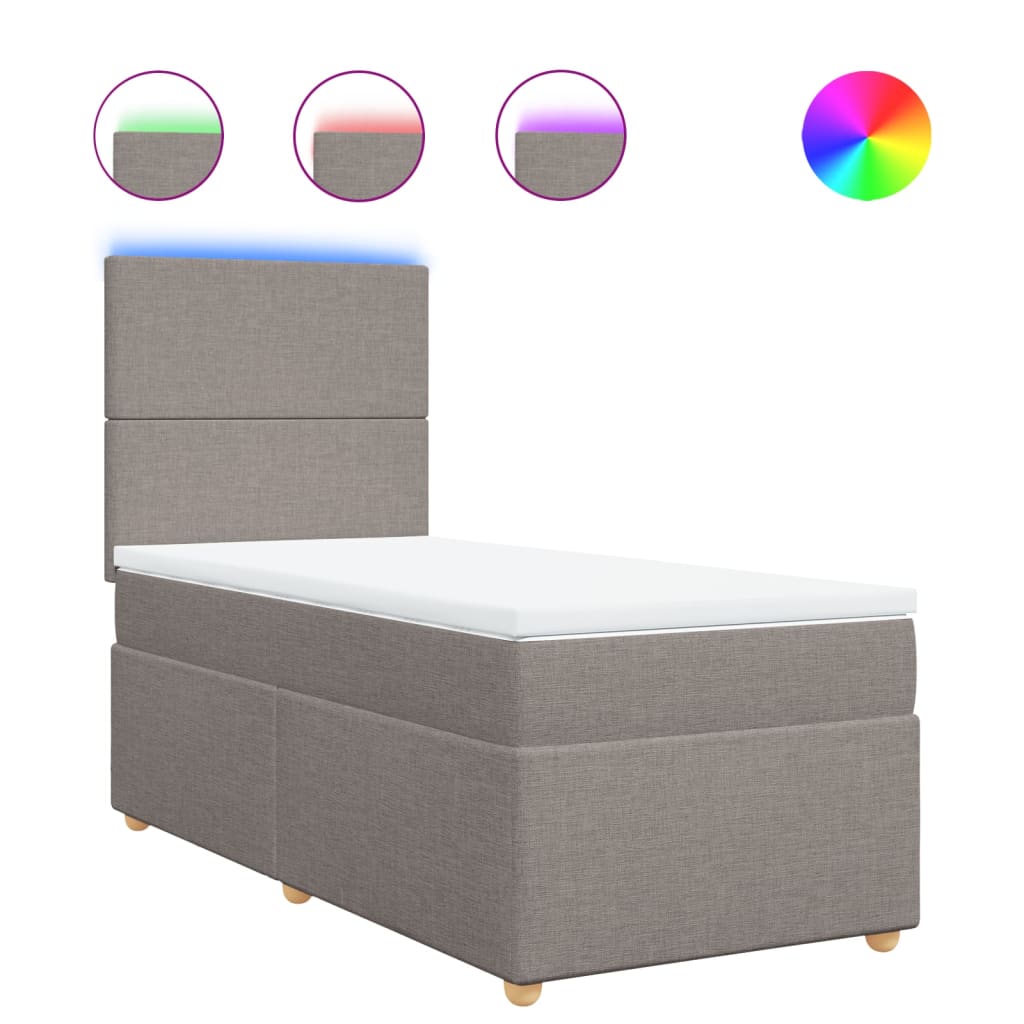 Sommier à lattes de lit avec matelas Taupe 80x200 cm Tissu - XIOS