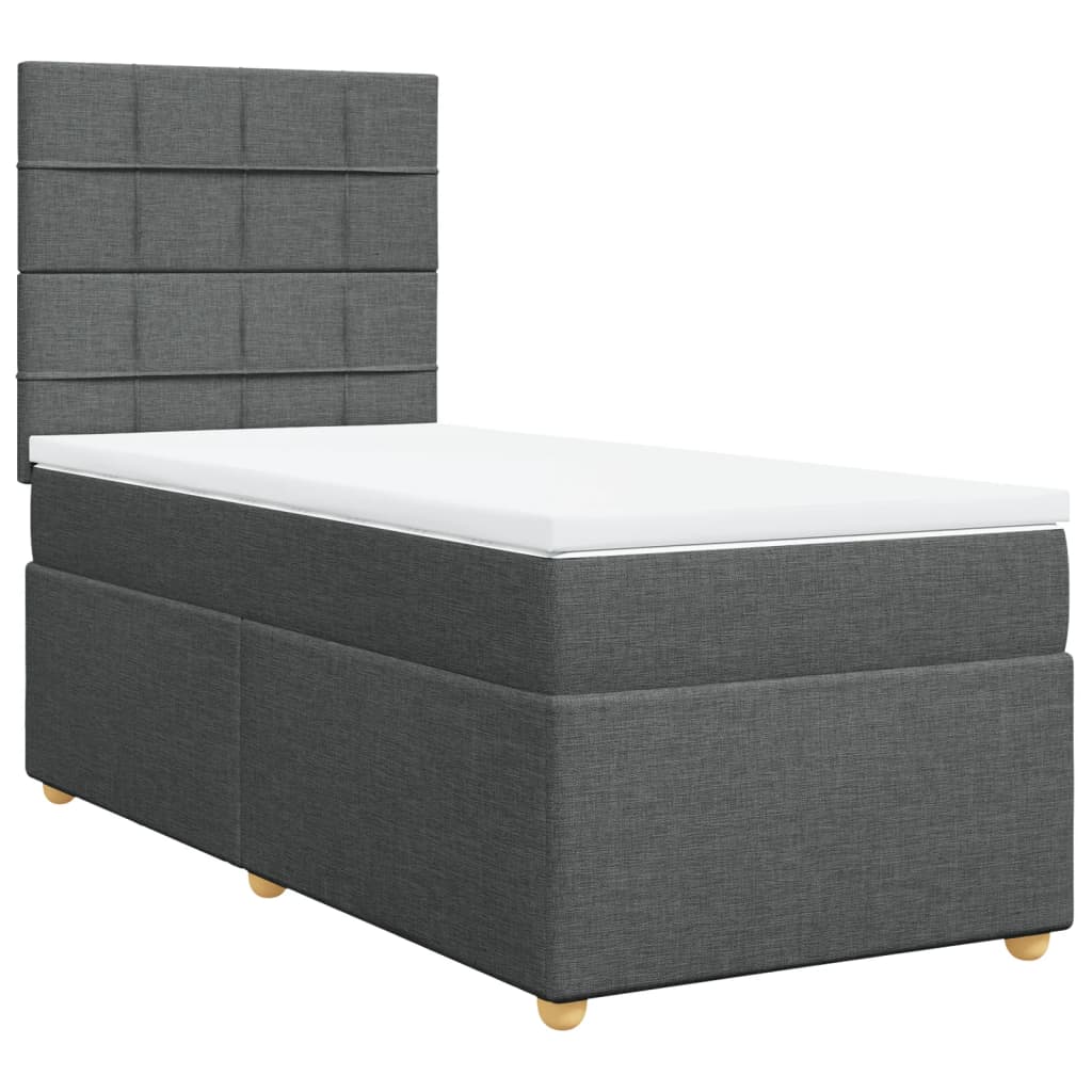 Sommier à lattes de lit avec matelas Gris foncé 80x200 cm Tissu - XIOS