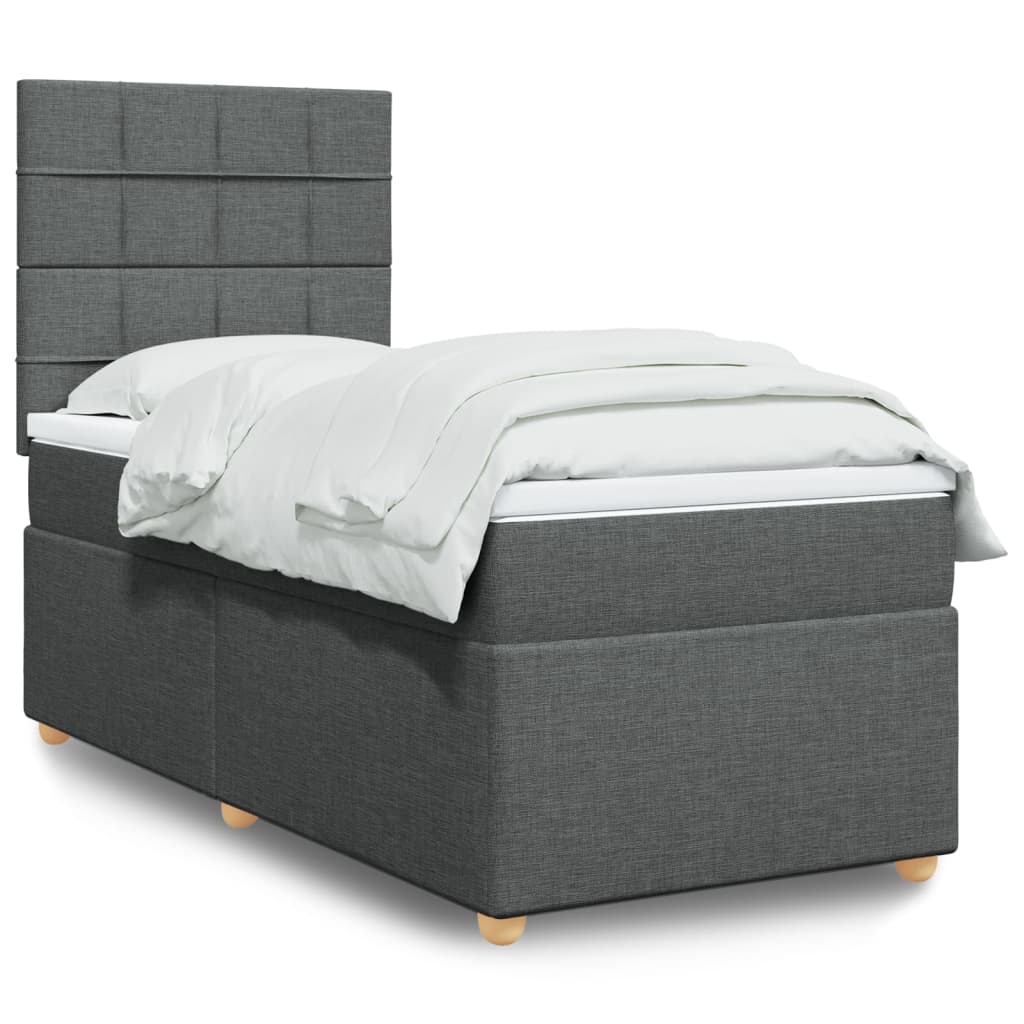 Sommier à lattes de lit avec matelas Gris foncé 80x200 cm Tissu - XIOS