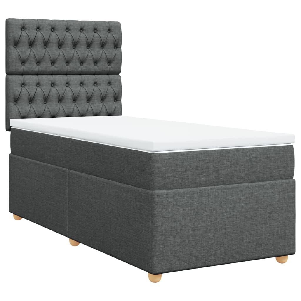 Sommier à lattes de lit avec matelas Gris foncé 80x200 cm Tissu - XIOS