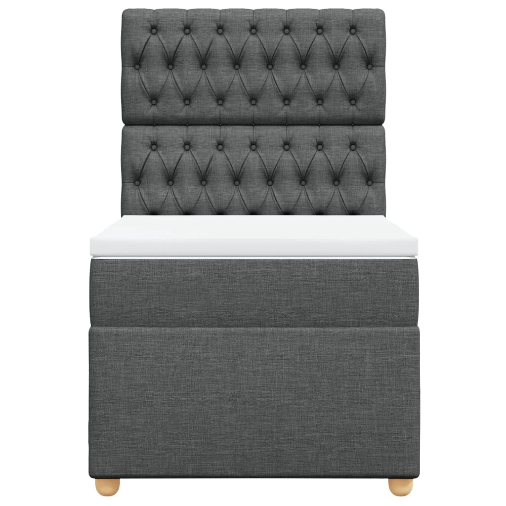 Sommier à lattes de lit avec matelas Gris foncé 80x200 cm Tissu - XIOS