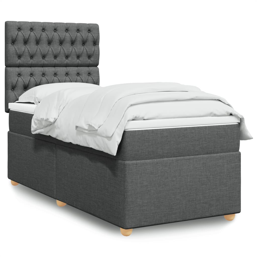 Sommier à lattes de lit avec matelas Gris foncé 80x200 cm Tissu - XIOS