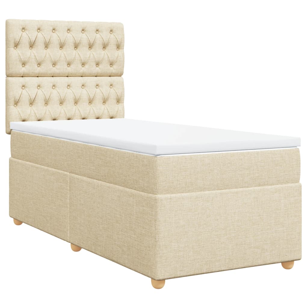 Sommier à lattes de lit avec matelas Crème 80x200 cm Tissu - XIOS