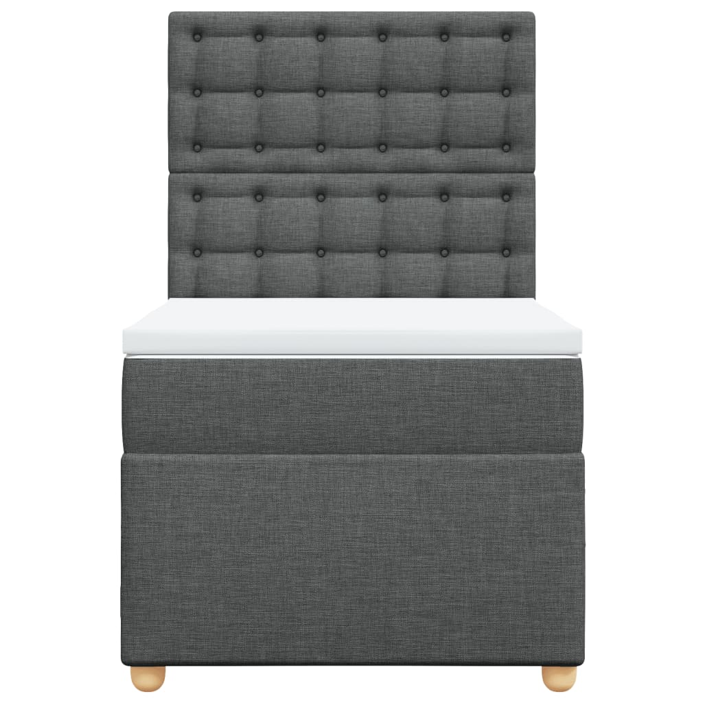 Sommier à lattes de lit avec matelas Gris foncé 80x200 cm Tissu - XIOS