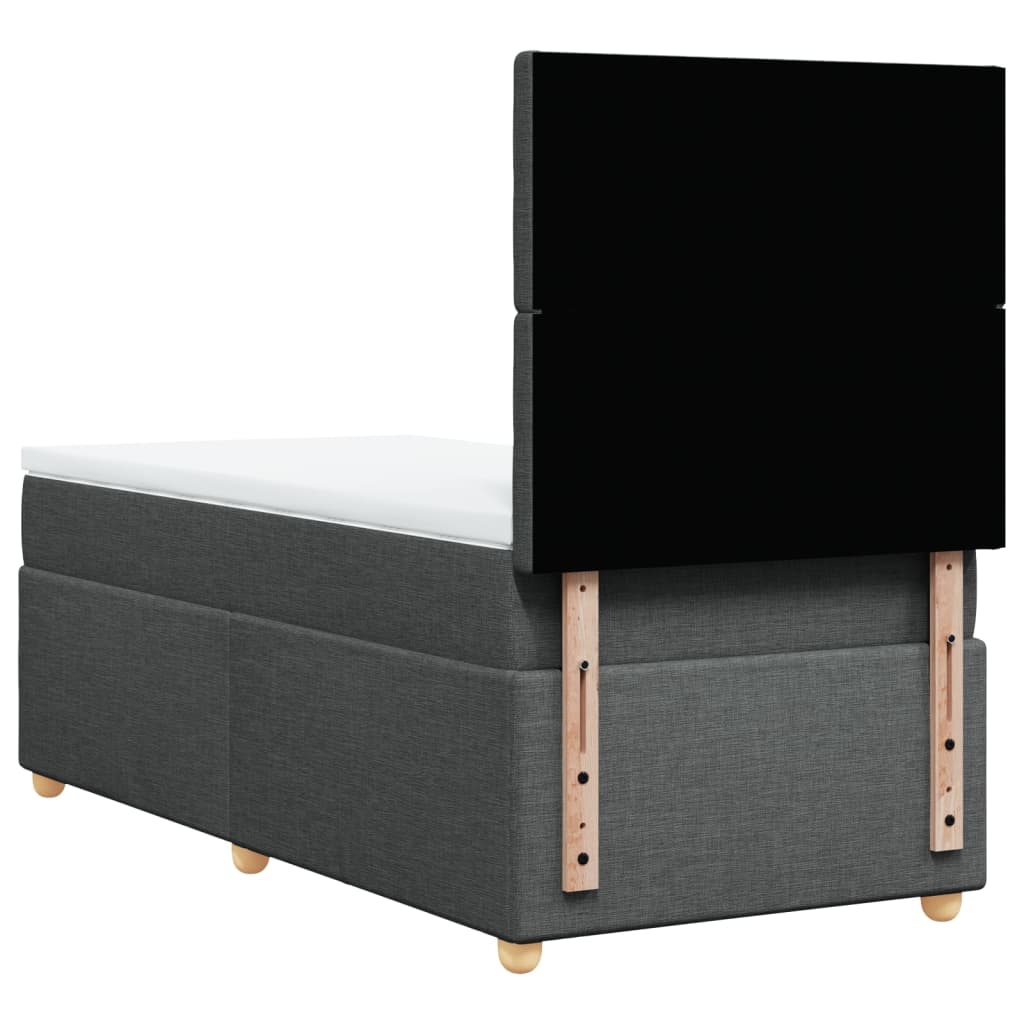 Sommier à lattes de lit avec matelas Gris foncé 80x200 cm Tissu - XIOS