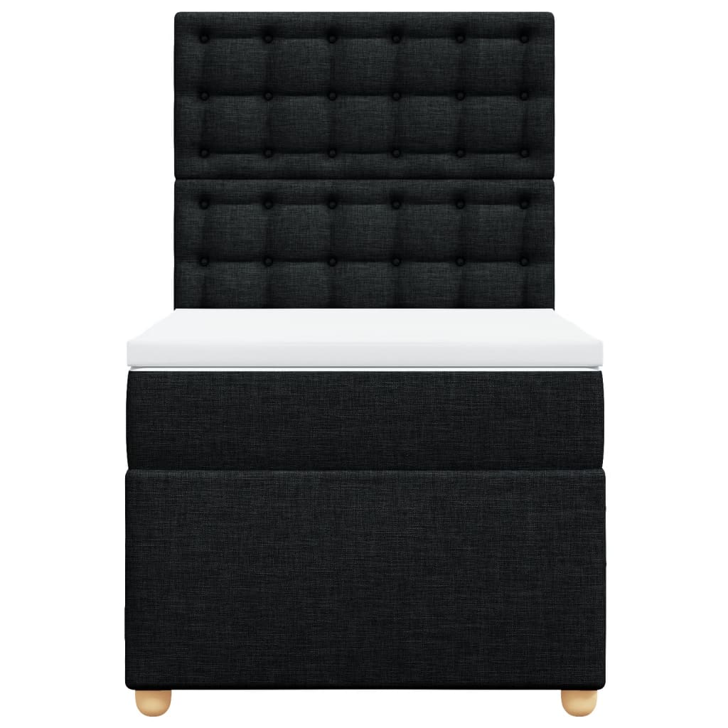 Sommier à lattes de lit et matelas Noir 80x200 cm Tissu - XIOS