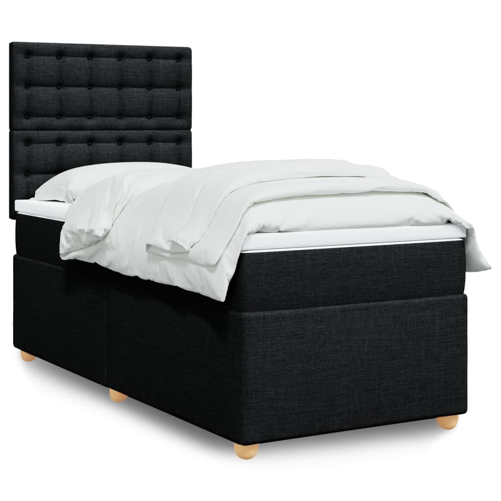 Sommier à lattes de lit et matelas Noir 80x200 cm Tissu - XIOS