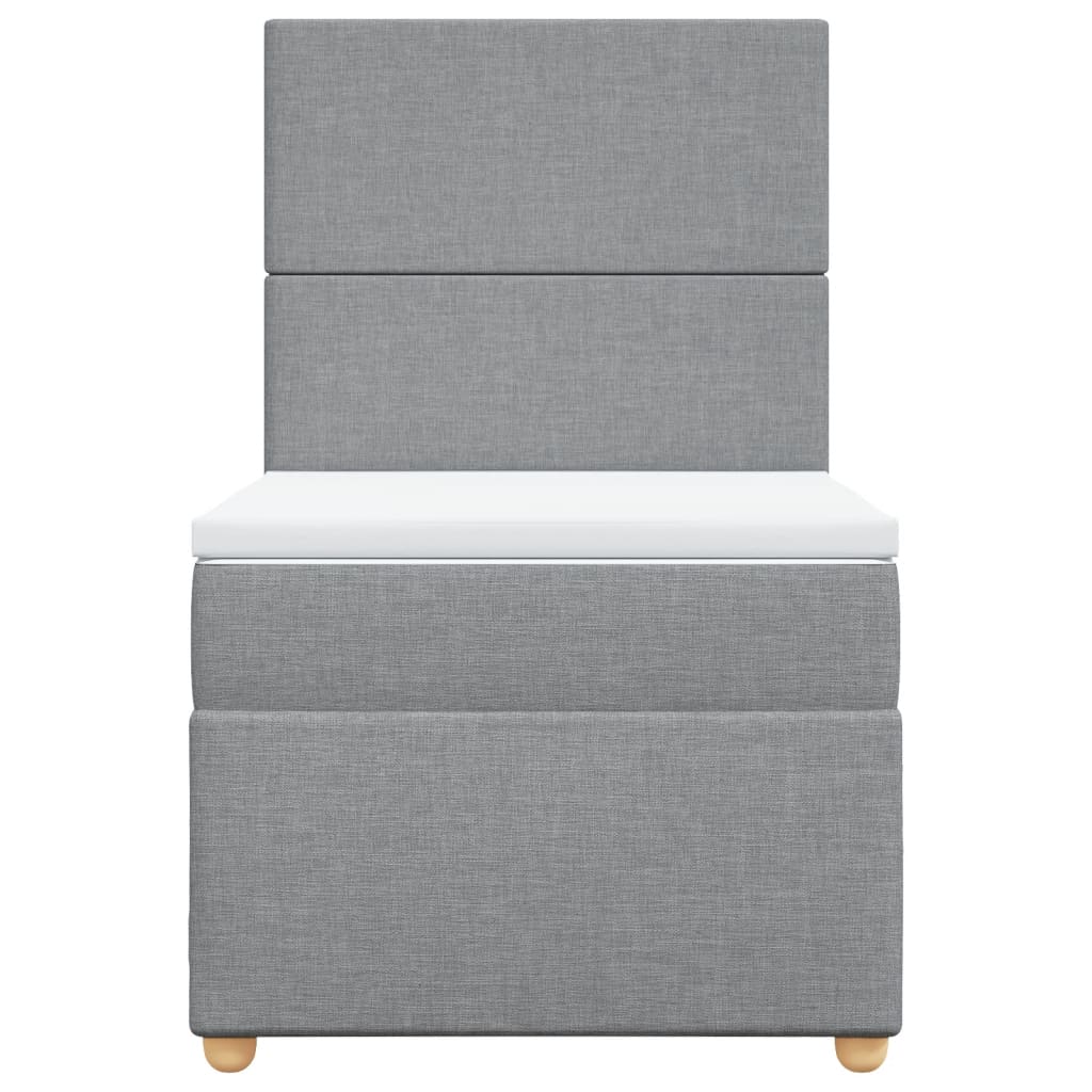 Sommier à lattes de lit et matelas Gris clair 90x190 cm Tissu - XIOS