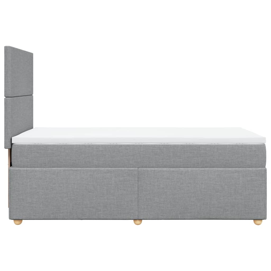 Sommier à lattes de lit et matelas Gris clair 90x190 cm Tissu - XIOS