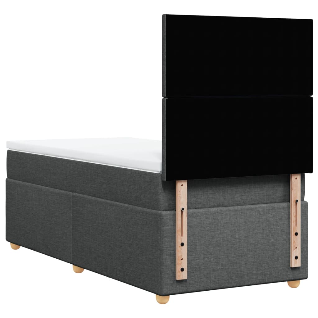 Sommier à lattes de lit et matelas Gris foncé 90x190 cm Tissu - XIOS