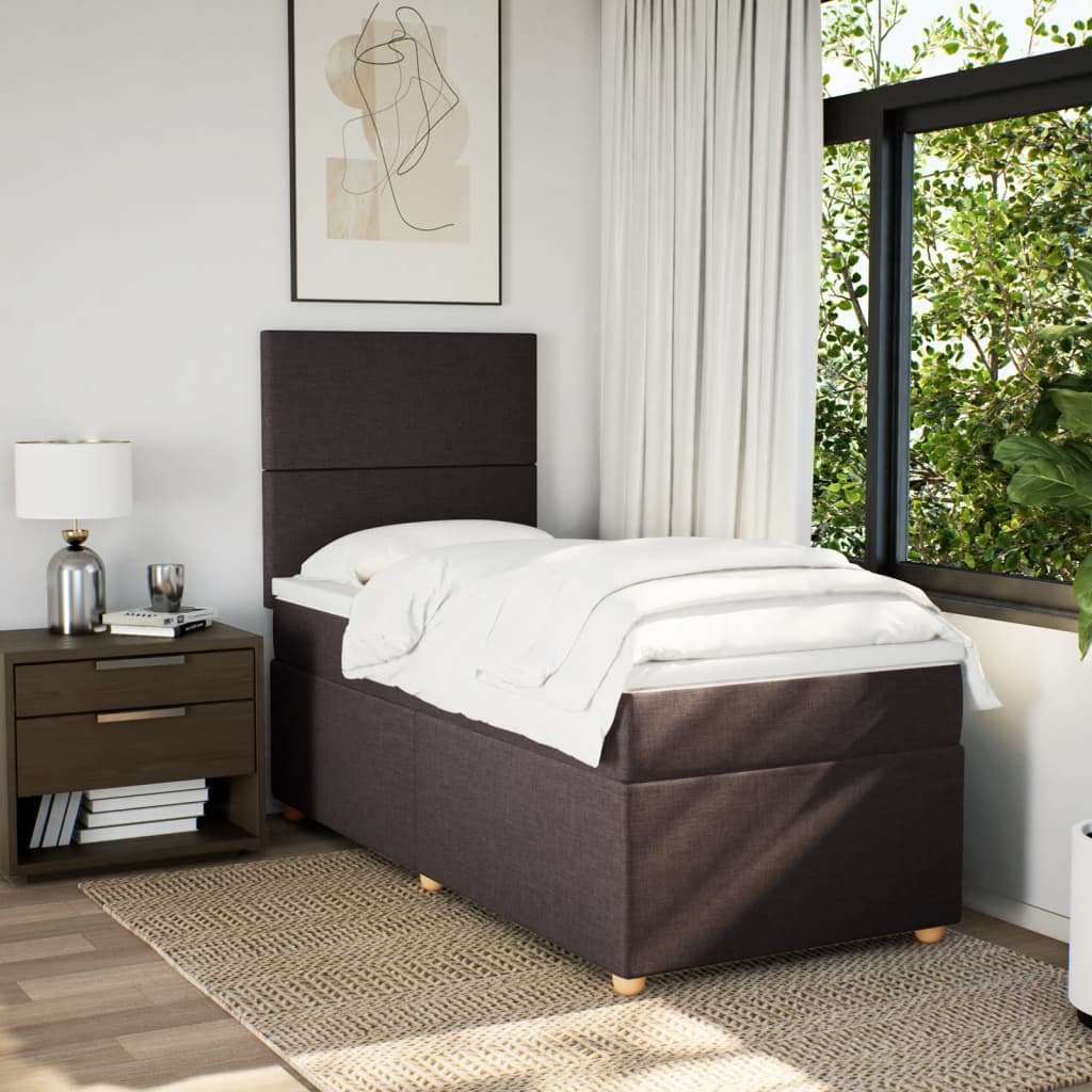 Sommier à lattes de lit avec matelas Marron foncé 90x190 cm - XIOS