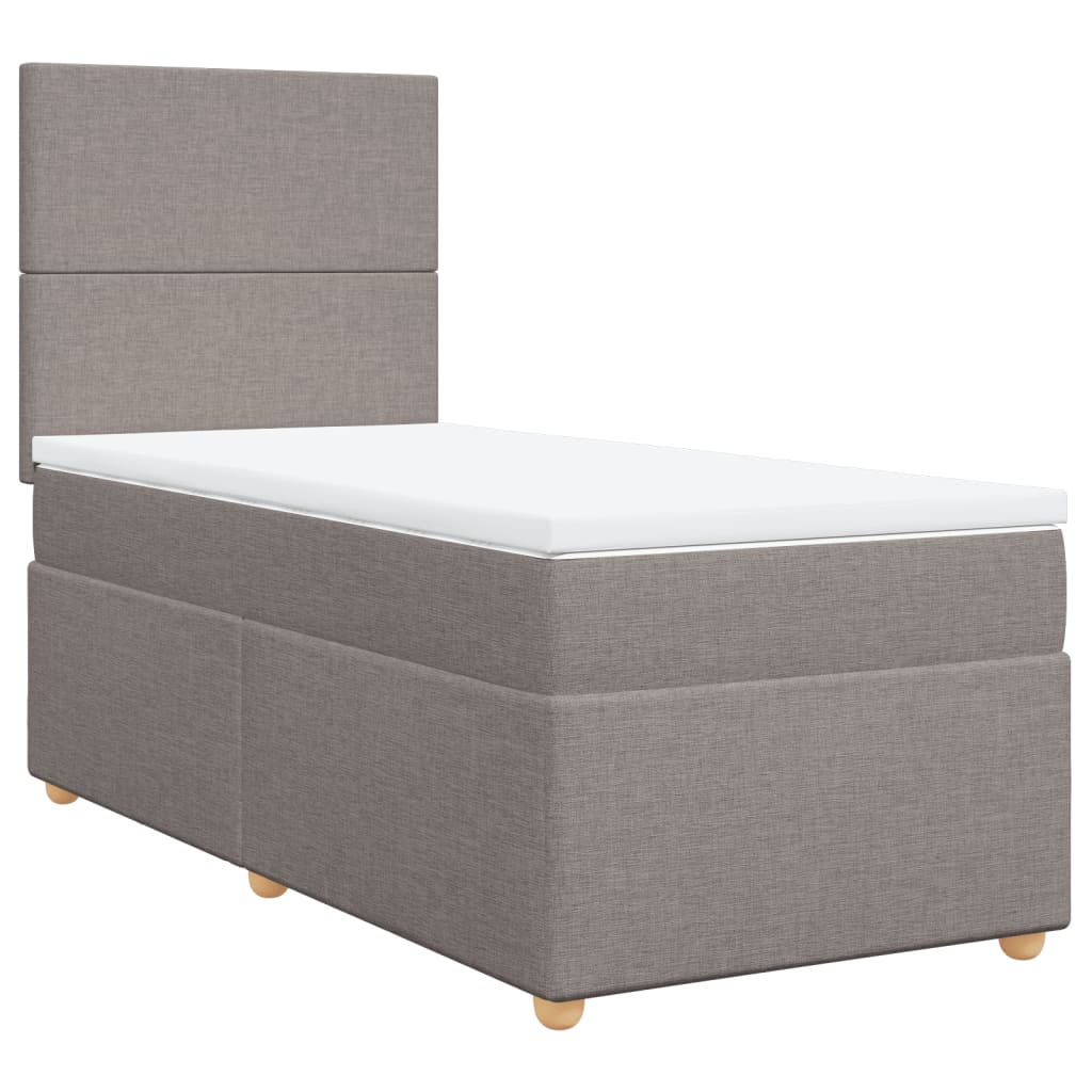 Sommier à lattes de lit avec matelas Taupe 90x190 cm Tissu - XIOS