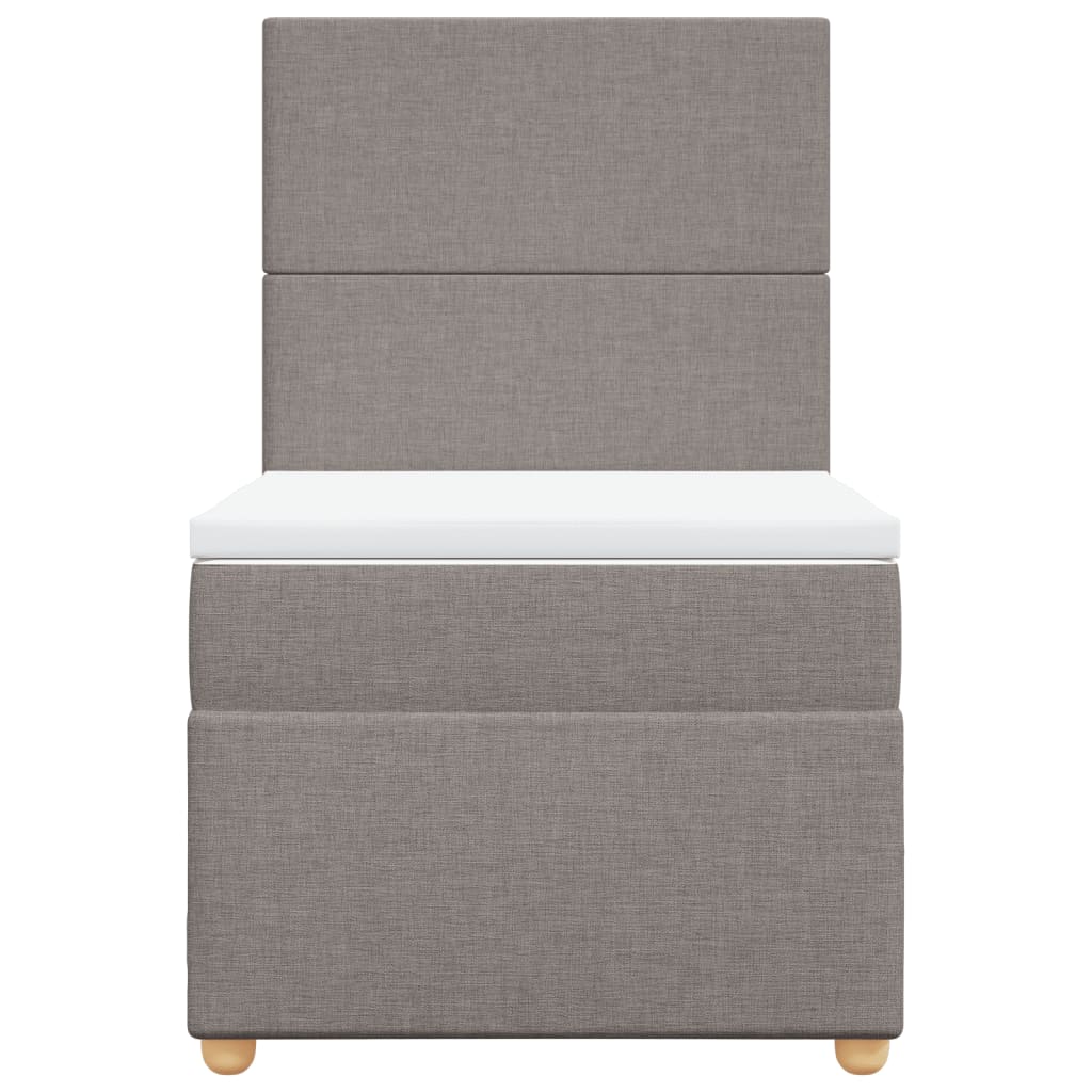 Sommier à lattes de lit avec matelas Taupe 90x190 cm Tissu - XIOS