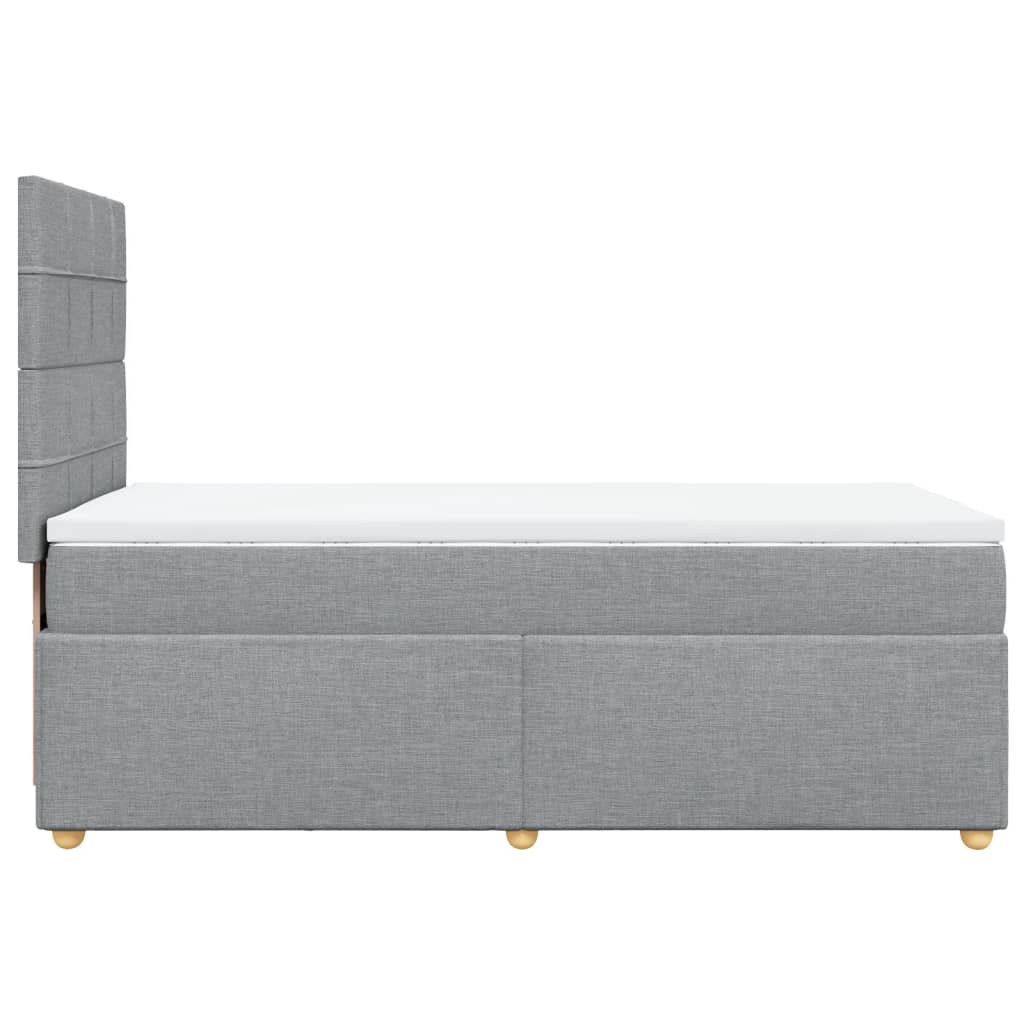 Sommier à lattes de lit et matelas Gris clair 90x190 cm Tissu - XIOS