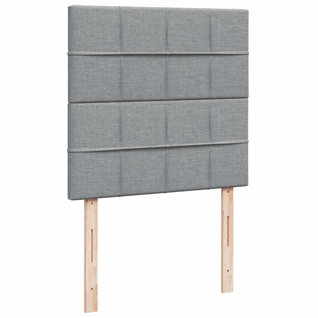 Sommier à lattes de lit et matelas Gris clair 90x190 cm Tissu - XIOS