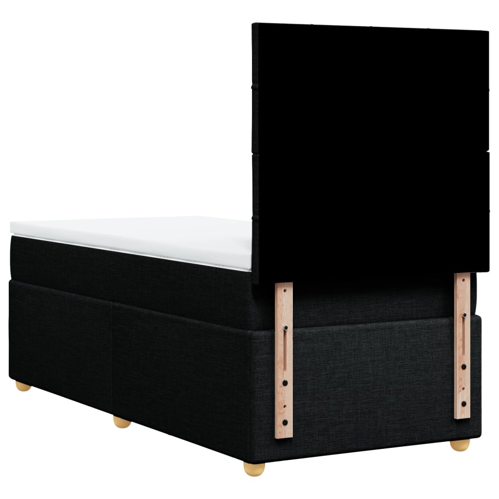 Sommier à lattes de lit avec matelas Noir 90x190 cm Tissu - XIOS