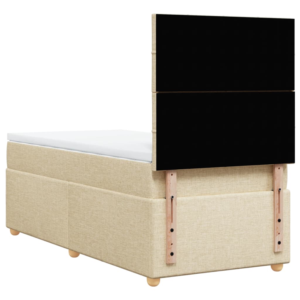 Sommier à lattes de lit et matelas Crème 90x190 cm Tissu - XIOS
