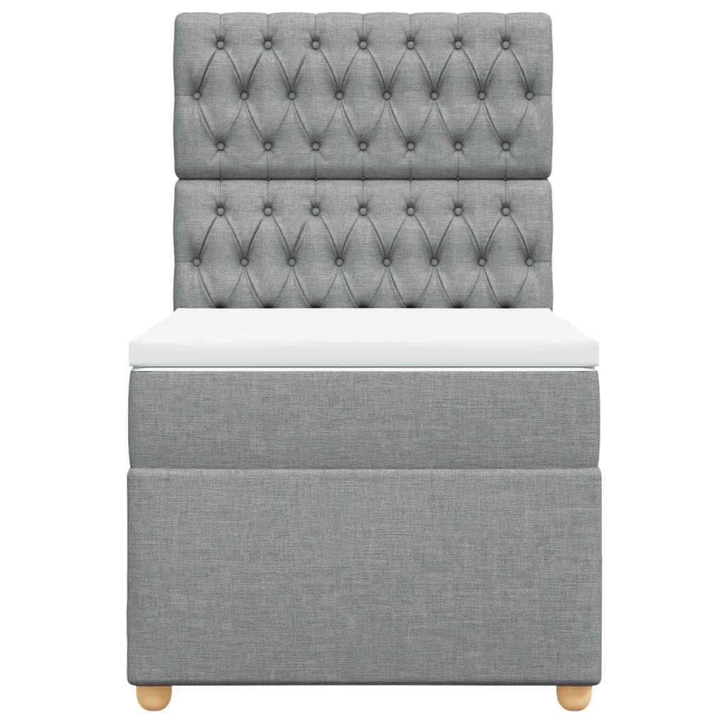 Sommier à lattes de lit et matelas Gris clair 90x190 cm Tissu - XIOS