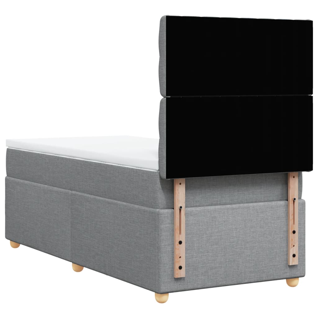 Sommier à lattes de lit et matelas Gris clair 90x190 cm Tissu - XIOS